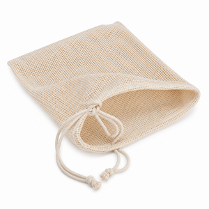 Bolsa de Malla de Algodón Reciclado Certificado GRS, 35x35 cm, Reutilizable, con Cordón, para Frutas, Verduras y Comestibles, con Logotipo Personalizado, Venta al Por Mayor - Product Image 2