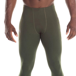 Collants de compression en spandex pour hommes, taille élastique, pour la course, l'entraînement, la gym, couche de base athlétique, pantalon de sport respirant et sans coutures - Product Image 4