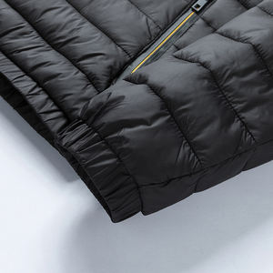 Oversized Plus Size <b>Men's</b> Hooded Puffer <b>Jacket</b> Winter Coated Knitted Fabric Zipper Stand Collar Eco Friendly Reversible - Product Image 4