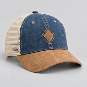 Casquette de camionneur unisexe en sergé de coton de qualité supérieure avec dos en maille, réglable, à fermeture snapback, pour les sports de plein air, les voyages et le quotidien - Product Image 2