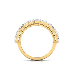 Bague demi-éternité en diamant de laboratoire taille radiant, en argent sterling 925 plaqué or, style luxueux pour femme - Product Image 2