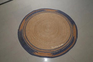 Alfombra de Yute de Alta Calidad, Hecha a Mano, Estilo Bohemio a Rayas, Tejido Plano, para Sala de Estar, Fácil de Limpiar, Delgada, de 0.2-0.4 Pulgadas, Hecha en India - Product Image 1