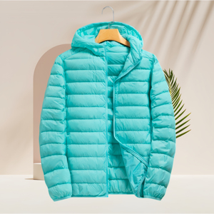 Chaqueta Acolchada de Invierno Personalizada, Talla Grande, Resistente al Viento, con Capucha, Chaqueta Acolchada Informal con Cremallera en Verde Oliva - Product Image 6