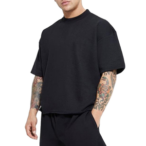 เสื้อยืดทรงบ็อกซี่ฟิต แบบเรียบ ไม่มีลาย สกรีนได้ เสื้อยืดผู้ชาย ผ้าฝ้ายออร์แกนิค 100% เนื้อหนา GSM ทรงโอเวอร์ไซส์ ราคาถูก รับผลิตแบบ OEM - Product Image 6