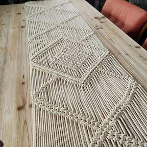 Chemin de table bohème de luxe en macramé, tissé à la main en coton, décoration de table à manger, écologique, lavable, pour mariage, restaurant, dîner - Product Image 2