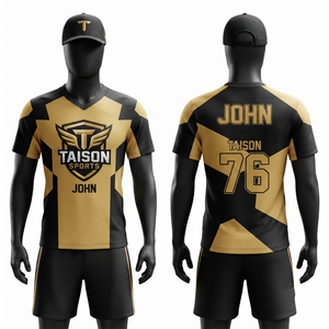 TAISON SPORTS 360 Grams Eco-Friendly Breathable Quick Dry Polyester/Cotton Unisex <b>Cycling</b> Uniform Red Black Panel Design Custom - Product Image 1