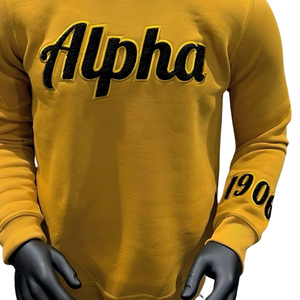 Sudadera Alpha 1906 Greek Line para Hombre y Mujer, Algodón Suave, Corte Regular, Cuello Redondo, Sudadera Moderna para Invierno - Product Image 6