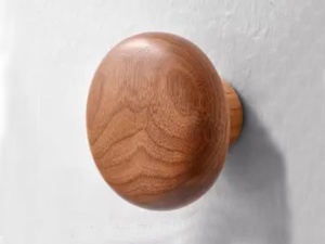 Custom Iron Wooden Wall <b>Hook</b> Round Hat Scarf Bag Hanger Walnut Wood Coat Rack for Bathroom Kitchen Garage Home - Product Image 2