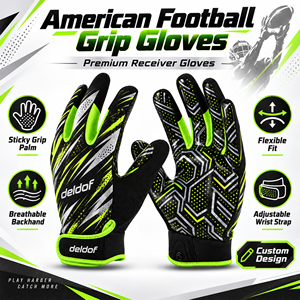 Guantes de Fútbol Americano OEM ODM Diseño Personalizado Antideslizantes Deportivos para Hombre Todas las Temporadas Poliéster Cierre de Gancho y Bucle - Product Image 6