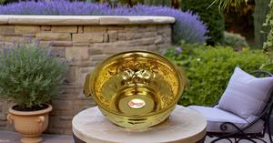 โถบอลทำจากทองเหลืองสำหรับตกแต่งบ้านและสำนักงานขนาด8นิ้วของใช้บนโต๊ะเหมาะที่สุดสำหรับเป็นของขวัญแบบดั้งเดิมชามทรงกลม - Product Image 4