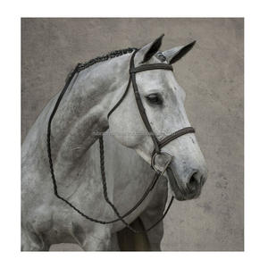 Bridas de caballo islandesas azules de Rub International Cómodas riendas desplegables de cuero - Product Image 2