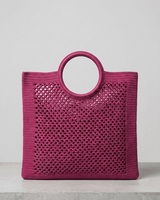 Sac fourre-tout pour femme en crochet, écologique, léger, rayé, style bohème, ouvert, pour l'été, la plage, les voyages, doublure en coton, personnalisé