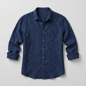 Chemise décontractée pour homme à manches courtes, col boutonné, imprimé numérique beige, tissu sergé en coton respirant, idéale pour l'été - Product Image 3