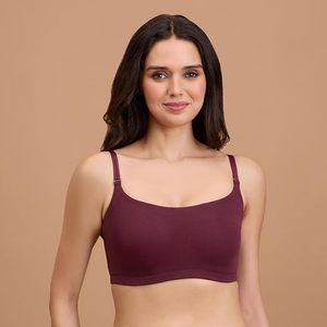 Sujetador Sexy sin Varillas para Mujer, Hecho a Medida, de Punto, Spandex/Algodón, Sólido, sin Costuras, Estampado, con Relleno, Color Vino, Precio de Fábrica - Product Image 2