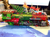 Tarjeta de Felicitación Pop-Up Personalizada para Graduación, Navidad, Cumpleaños, con Diseño 3D de Tren y Escena de Pueblo Nevado, Impresión Digital Personalizada