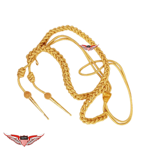 Aiguillette tressée avec embouts métalliques, cordons d'épaule argentés, aiguillette torsadée, aiguillette avec embout métallique - Product Image 5