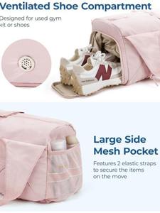 Sac de sport portable unisexe pour la gym et les voyages, grande capacité, en nylon imperméable, avec poche pour bouteille d'eau, fermeture éclair, léger - Product Image 3