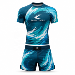 Ensemble de combat MMA pour hommes : Rashguard et short personnalisés en Spandex/Polyester extensible et à séchage rapide pour Jiu Jitsu et Grappling - Product Image 3