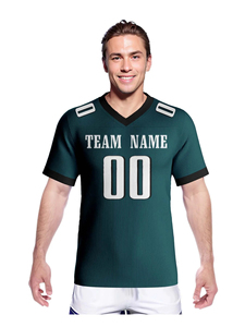 เสื้อเจอร์ซีย์อเมริกันฟุตบอลชาย ชื่อทีม 00 คอวี แขนสั้น พิมพ์ลายแบบซับลิเมชั่น ผ้าโพลีเอสเตอร์ ระบายเหงื่อได้ดี - Product Image 1