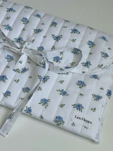 Les Fleurs Cotton <b>Laptop</b> <b>Sleeve</b> with Blue Floral Pattern Protective Cover Classic Style for <b>Laptops</b> <b>Laptop</b> <b>Sleeve</b> Tote Bag - Product Image 4