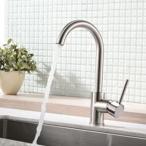 ก๊อกน้ำห้องครัวสแตนเลสแบบก้านเดียวสำหรับใช้งานเชิงพาณิชย์ ก๊อกน้ำอ่างล้างจานแบบรูเดียวทันสมัย - Product Image 4