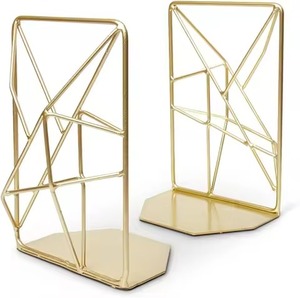 High Quality Metal Bookends Durable Book Holder Non Slip Book Stopper <b>Office</b> Desk <b>Shelf</b> Organizer - Product Image 3