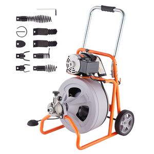 Macchina per la Pulizia degli Scarichi con Alimentazione Automatica, 30 Metri x 1/2 Pollice, Strumento Portatile per la Pulizia delle Fognature con 8 Ruote di Taglio - Product Image 6