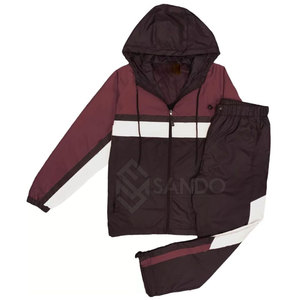 Men's Color Blocking Tracksuit Hooded Zipper Full Sleeve Sporty Style Quick Dry Polyester Autumn Wear - Product Image 5