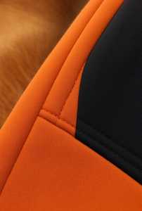 Ensemble de survêtement noir et orange uni, broderie personnalisée, streetwear, tenue athlétique 2 en 1, OEM/ODM - Product Image 4