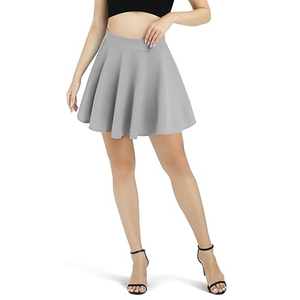 Jupe courte plissée élastique taille haute pour femme, en polyester respirant, idéale pour toutes les saisons - Product Image 2