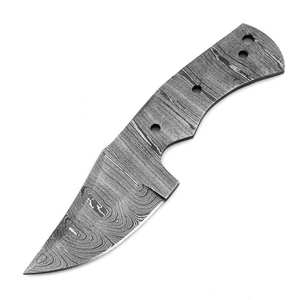 Couteau de Découpe à Lame Fixe en Acier Damas Forgé à la Main, Lame Vierge Personnalisable pour Camping et Activités de Plein Air - Product Image 1