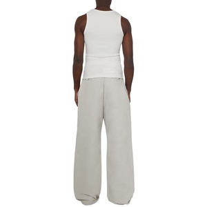 2026 Custom Oversized Lightweight 500 Gsm Casual Eco-Friendly French Terry Baggy Wide Straight Leg Jogger Pants <b>Drawstring</b> Men - Product Image 2
