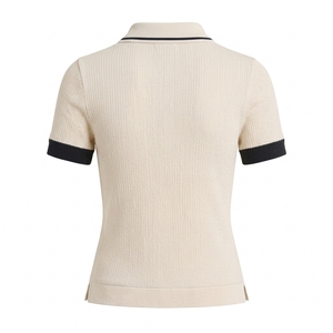 Camiseta de Pickleball para Mujer, Premium, Tejido Acanalado, Poliéster/Algodón, 120g, con Bloques de Color en la Parte Delantera, Cuello en Contraste Estampado, Manga Corta - Product Image 3