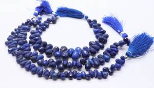 Natural Lapis Lazuli Faceted Teardrop <b>Beads</b> 6x8MM Side Drill Lapis Gemstone Drop <b>Beads</b> 8Inch Strand For Jewelry Making Wholesale - Product Image 4