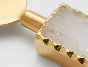 <b>Cheese</b> <b>Knife</b> <b>Set</b> With Stone Handles Gold Plated Metal Utensils For Serving <b>Cheese</b> Tableware Dining Use And Wedding Use - Product Image 2