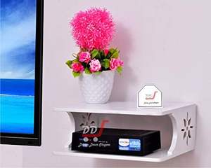 Soporte multiusos para decodificador, estante de pared, belleza en su máxima expresión, para módem Wi-Fi, estante de exhibición para sala de estar y dormitorio (blanco) - Product Image 1