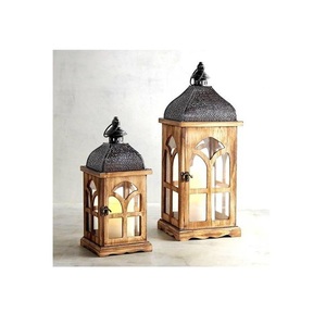 Handcrafted Wooden Candle Lantern for Decorative Home Styling <b>Fireplace</b> <b>Mantel</b> Wedding Venue and Seasonal Arrangements - Product Image 6