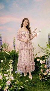 Vestido Largo de Gasa con Estampado Floral Estilo Boho para Mujer, con Volantes en Capas, Precio Directo de Fábrica, Fabricante de Ropa OEM ODM, Venta al Por Mayor - Product Image 5