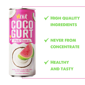 280ml Vinut Cocogurt Boisson avec Goyave Rose OEM ODM Marque Privée Fabricant Grossiste Échantillon Gratuit HALAL KOSHER - Product Image 2