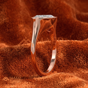 แหวนหมั้นทองคำขาว 14K/18K ทรงมาร์คีส์ ประดับเพชรแบบฝังขอบ |   แหวนแต่งงานสไตล์มินิมอลสมัยใหม่สำหรับผู้หญิง - Product Image 2