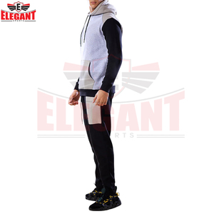 Conjunto Deportivo de Dos Piezas con Sudadera con Capucha y Pantalones Deportivos en Bloques de Color Personalizados, Ropa Deportiva Informal para Hombre - Product Image 3