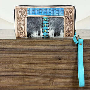 Cartera de Viaje de Cuero con Bloqueo RFID para Mujer, con Cierre de Cremallera, Correa de Muñeca, Diseño Artesanal, Porta Teléfono Grande, Tipo Clutch - Product Image 5