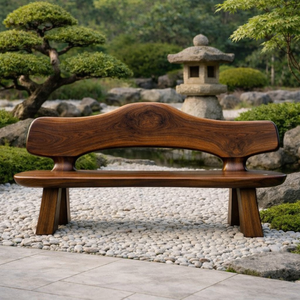 Banc d'extérieur Luxali C008 en noyer massif, fabriqué à la main, design moderne, écologique et durable – Prix direct usine - Product Image 4