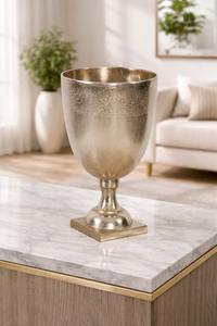 Jarrones de lujo con pedestal plateado, jarrones nórdicos de níquel para mesa, centros de mesa minimalistas para boda - Product Image 6