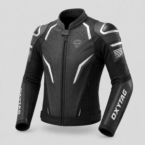 Custom Made Windproof Winter Motorbike Leather Jacket with Full Protection Sport <b>Protector</b> Unisex Design Cheap Price OEM - Product Image 5