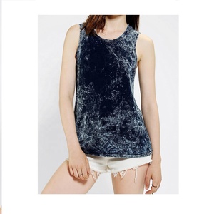 Nueva Blusa Estilo Acid Wash para Mujer 2026, Camiseta Azul Marino con Efecto Manchado, 100% Algodón Tejido, 200g, Manga Corta, Cuello Clásico Informal - Product Image 3
