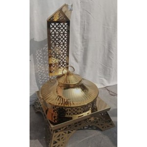 Plat de service antique pour hôtel et restaurant avec couvercle suspendu, chauffe-plat rond commercial à couvercle roulant - Product Image 2