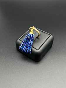 Bague ajustable dorée en lapis-lazuli naturel, argent sterling 925 plaqué or 14 carats, bijoux en pierres précieuses faits à la main - Product Image 3