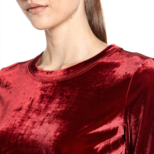 T-shirt en velours à col rond et manches longues pour femme, streetwear d'été, tee-shirt en velours de haute qualité pour femme - Product Image 4