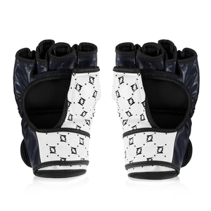 Guantes de Boxeo Fairtex para Entrenamiento de MMA, Color Azul y Blanco, Cierre de Correa de Medio Dedo, Guantes de Cuero Fairtex OEM para MMA - Product Image 3